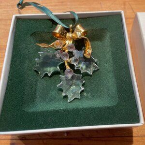 Swarovski Crystal Christmas Holly Memory Ornament